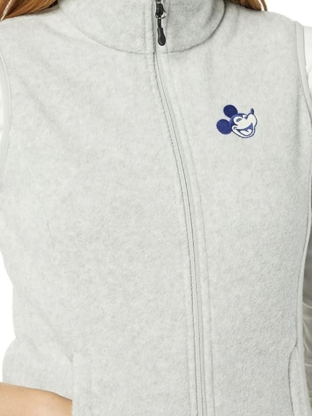 Disney Embroidered Grey Polar  Fleece Vest Womens Sz M Amazon Essentials